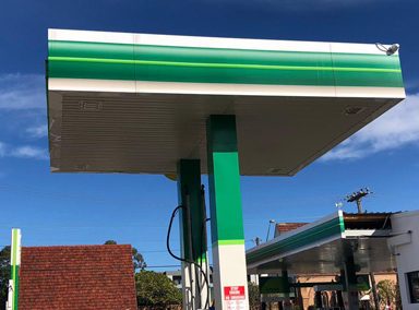 BP Service Station Commercial Roofing Canopy Repair